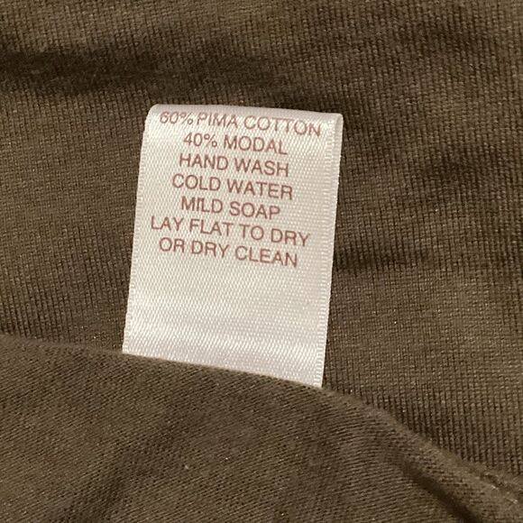 Peruvian Connection Women's Prima Cotton T-Shirt Size L Short Sleeve Brown Top - Picture 4 of 4